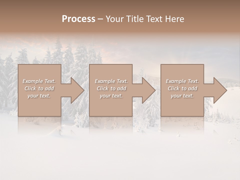 A Snowy Landscape With Trees In The Foreground And A Sunset In The Background PowerPoint Template