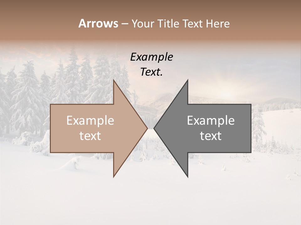 A Snowy Landscape With Trees In The Foreground And A Sunset In The Background PowerPoint Template