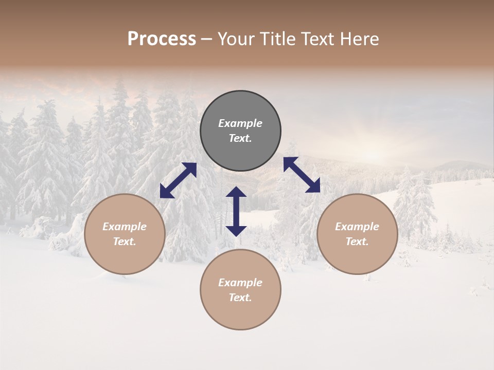 A Snowy Landscape With Trees In The Foreground And A Sunset In The Background PowerPoint Template