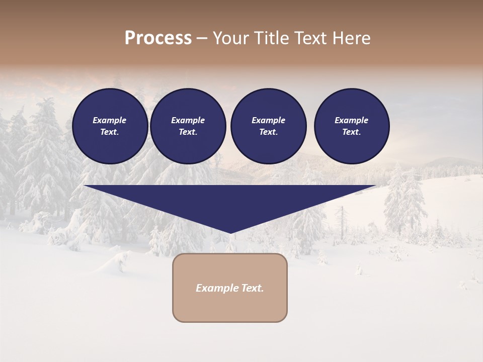 A Snowy Landscape With Trees In The Foreground And A Sunset In The Background PowerPoint Template