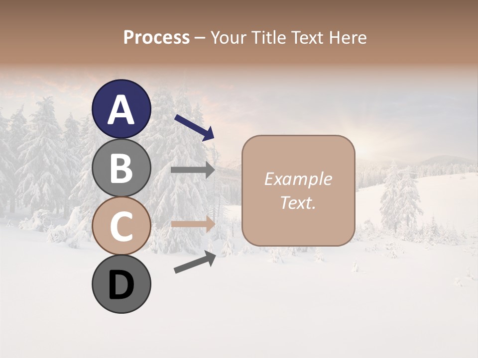A Snowy Landscape With Trees In The Foreground And A Sunset In The Background PowerPoint Template