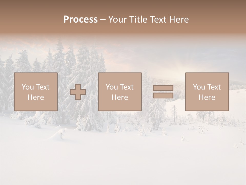 A Snowy Landscape With Trees In The Foreground And A Sunset In The Background PowerPoint Template