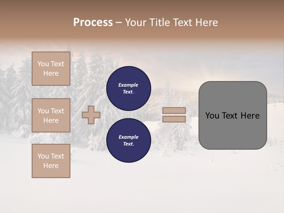 A Snowy Landscape With Trees In The Foreground And A Sunset In The Background PowerPoint Template