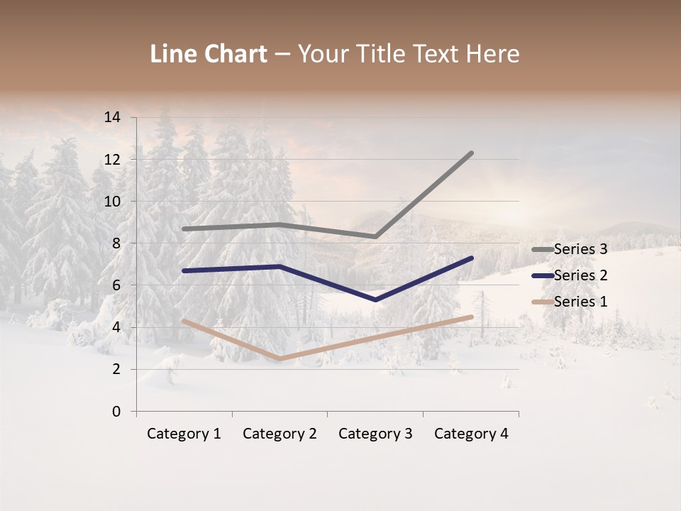 A Snowy Landscape With Trees In The Foreground And A Sunset In The Background PowerPoint Template