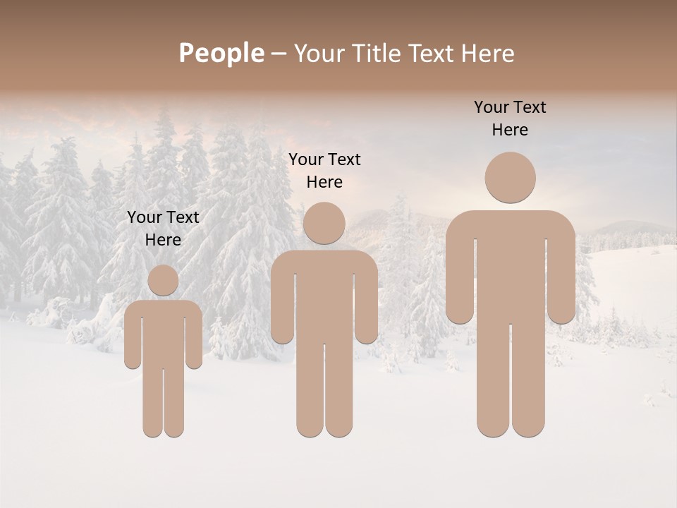 A Snowy Landscape With Trees In The Foreground And A Sunset In The Background PowerPoint Template