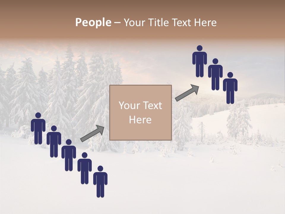 A Snowy Landscape With Trees In The Foreground And A Sunset In The Background PowerPoint Template