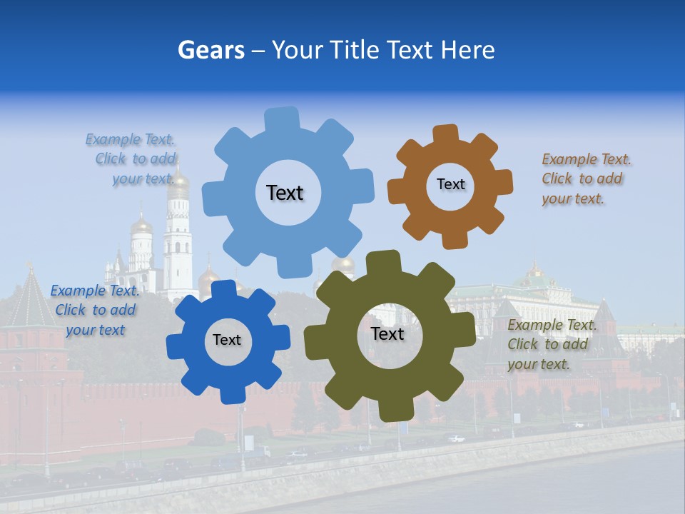 Moscow Kremlin Brick Kremlin Wall PowerPoint Template