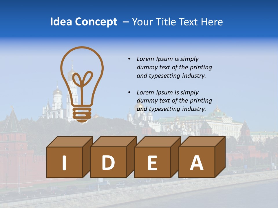 Moscow Kremlin Brick Kremlin Wall PowerPoint Template