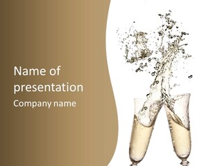 Wine Splashing Popping Cork PowerPoint Template