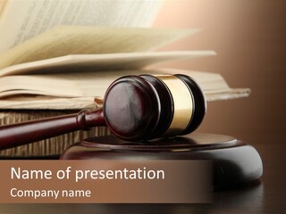 Law Table Judgement PowerPoint Template