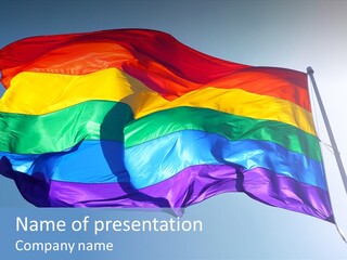 Sunlight Gay Pride Flag Over Sized PowerPoint Template