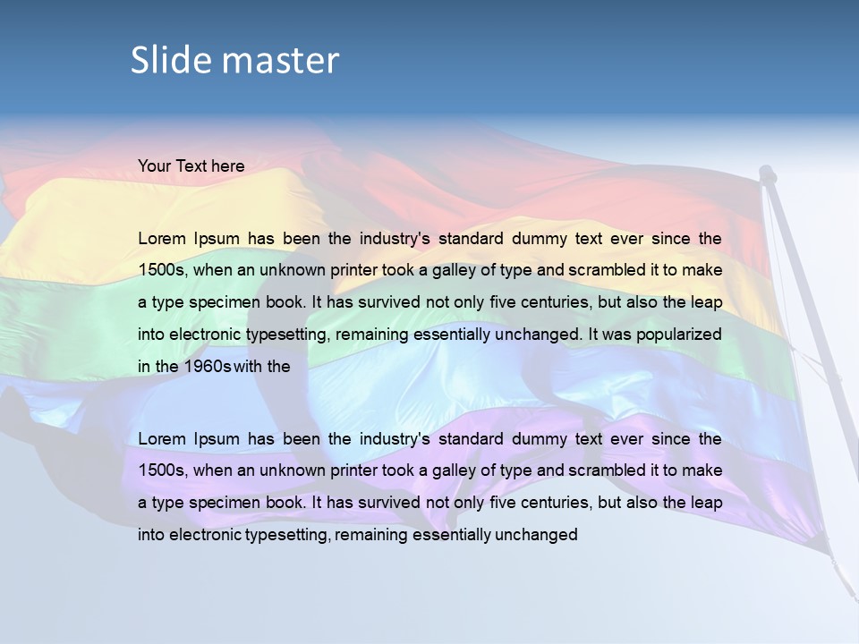 Sunlight Gay Pride Flag Over Sized PowerPoint Template