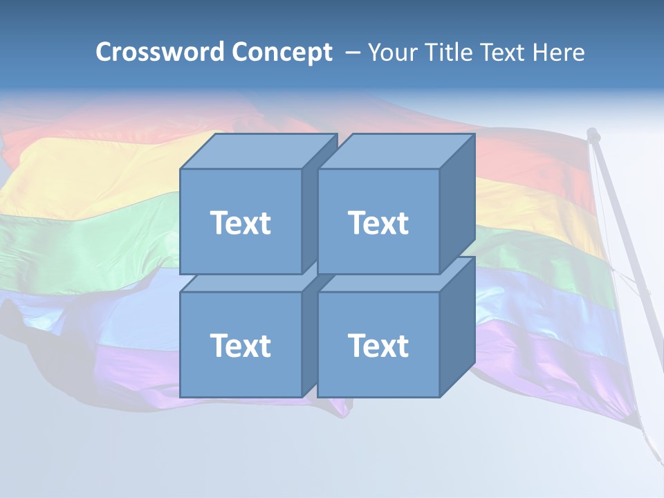 Sunlight Gay Pride Flag Over Sized PowerPoint Template