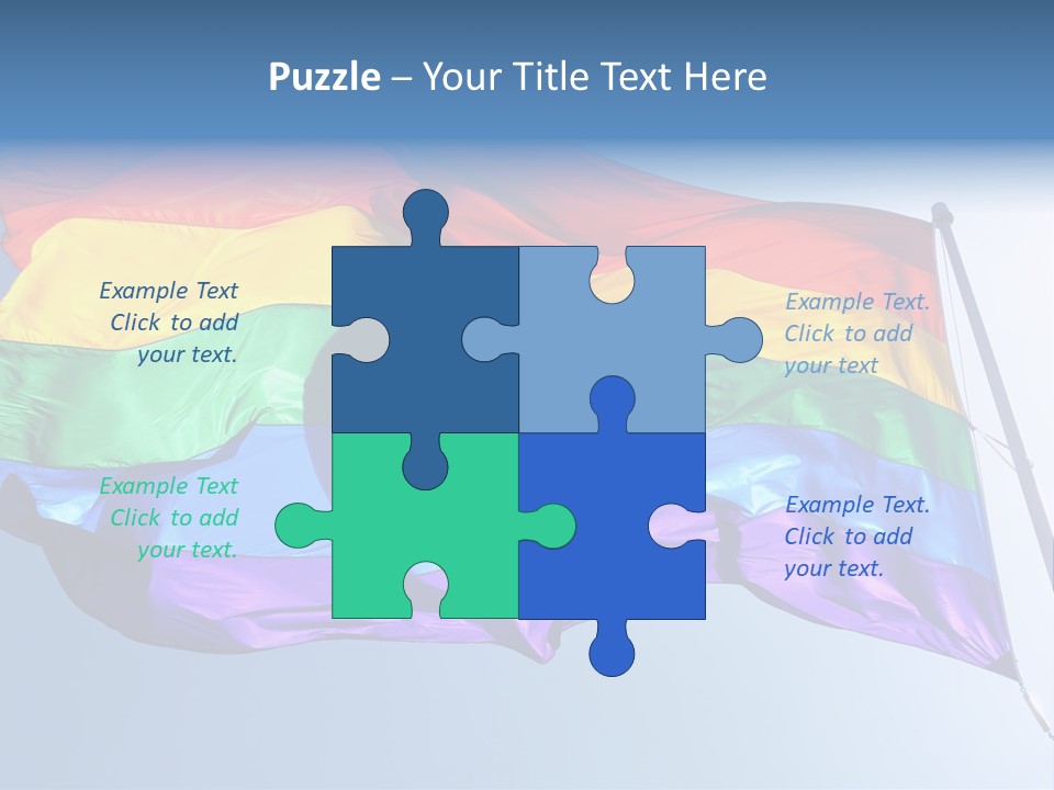 Sunlight Gay Pride Flag Over Sized PowerPoint Template