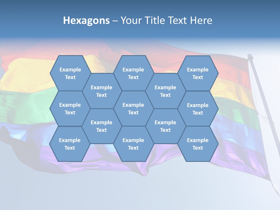 Sunlight Gay Pride Flag Over Sized PowerPoint Template