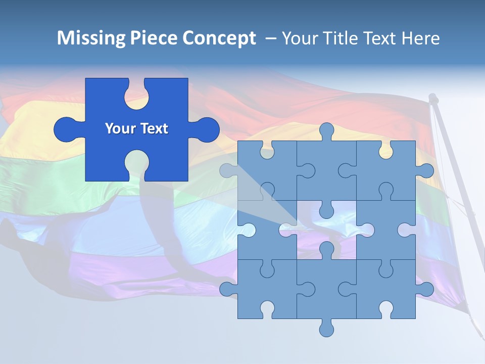 Sunlight Gay Pride Flag Over Sized PowerPoint Template