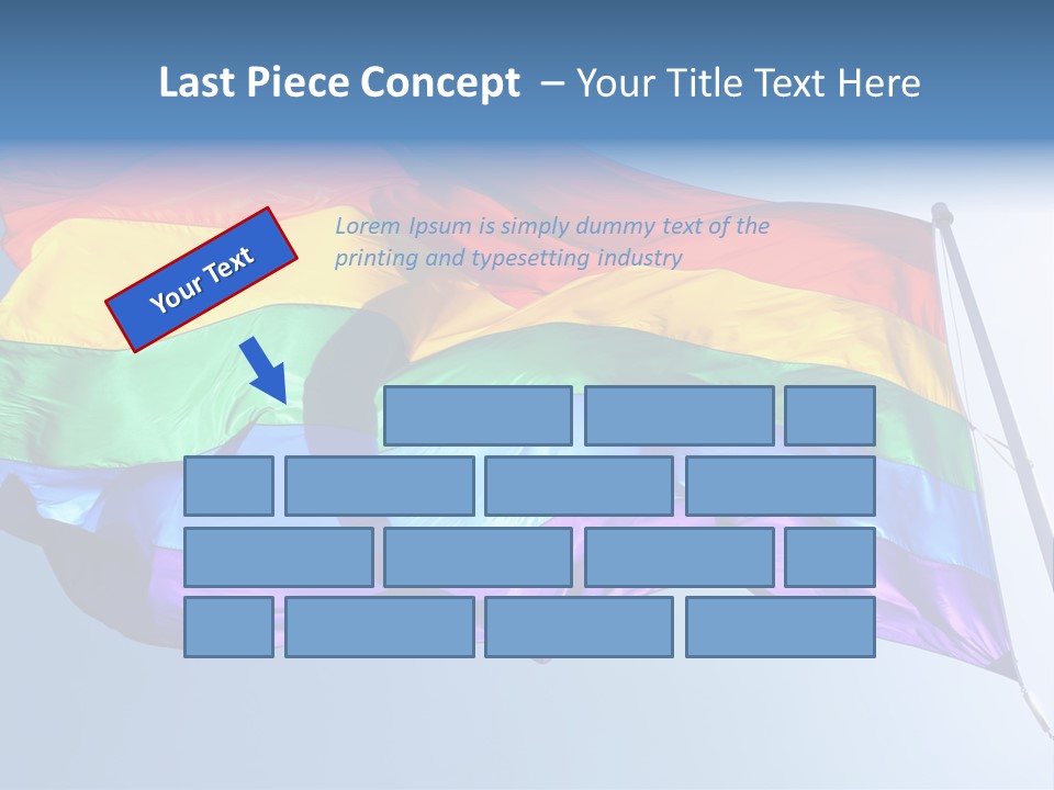 Sunlight Gay Pride Flag Over Sized PowerPoint Template