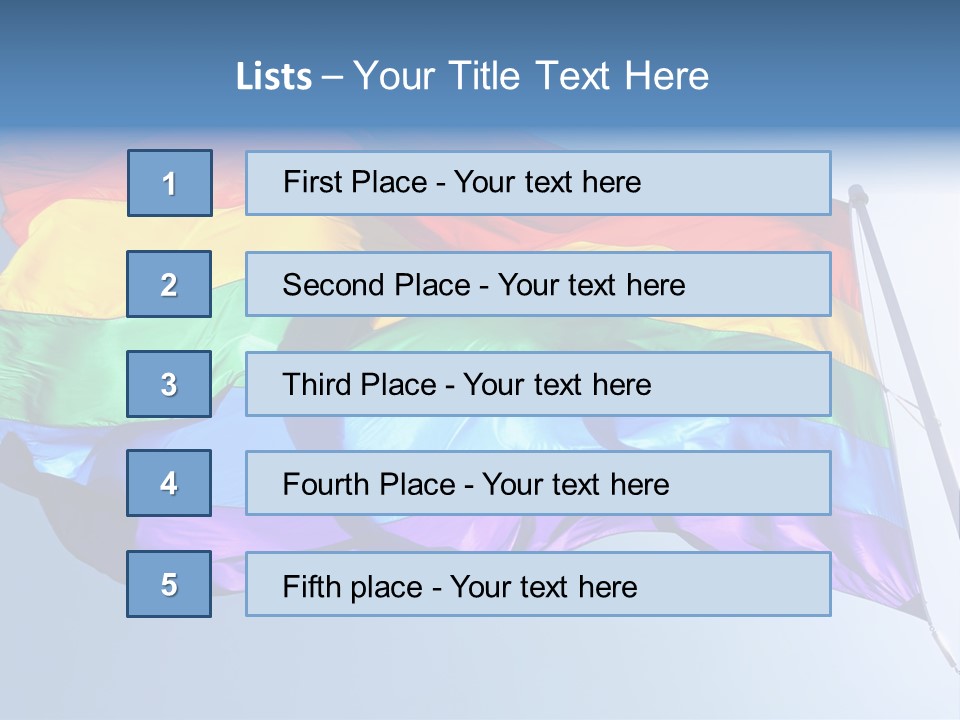 Sunlight Gay Pride Flag Over Sized PowerPoint Template