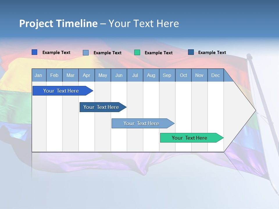 Sunlight Gay Pride Flag Over Sized PowerPoint Template