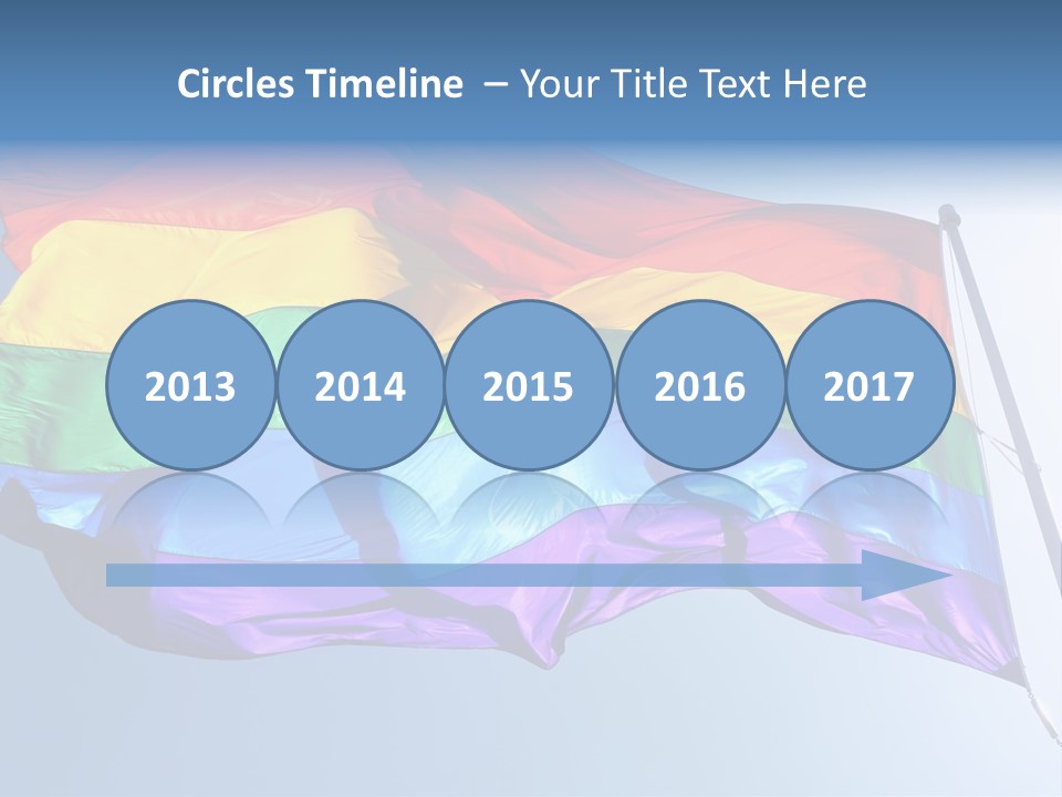 Sunlight Gay Pride Flag Over Sized PowerPoint Template