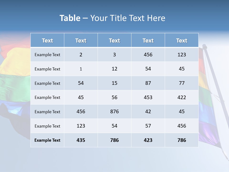 Sunlight Gay Pride Flag Over Sized PowerPoint Template