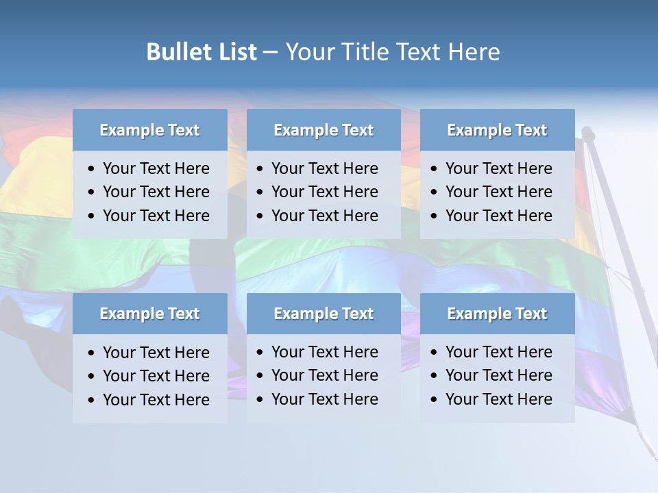Sunlight Gay Pride Flag Over Sized PowerPoint Template