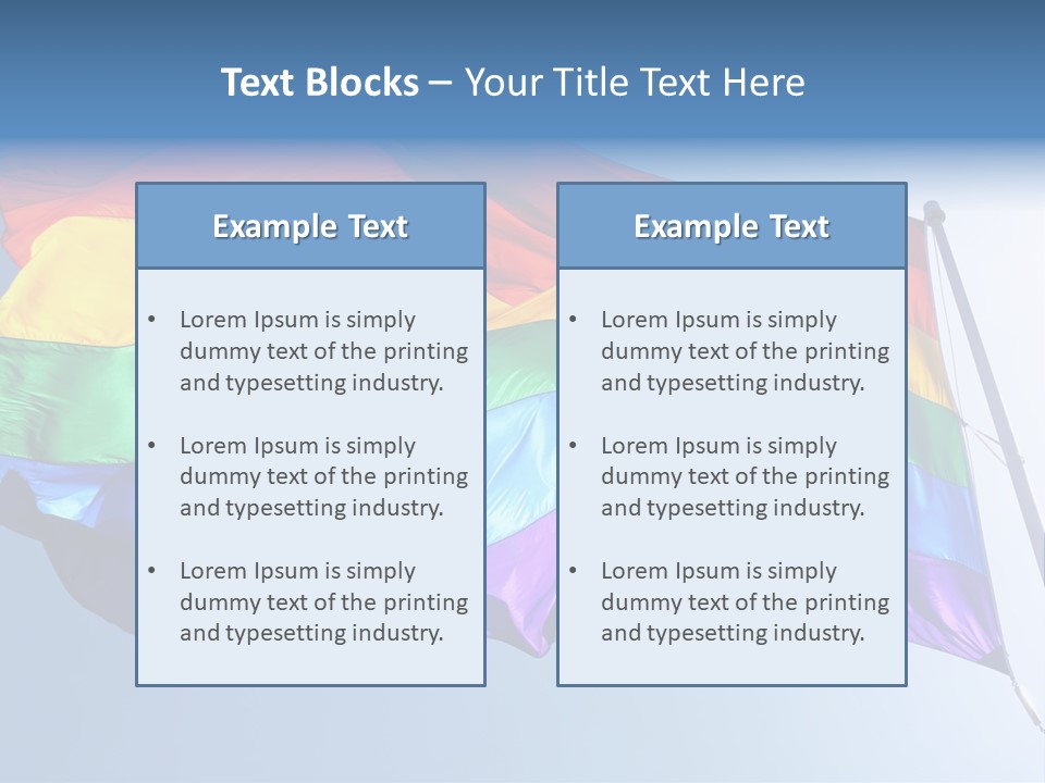Sunlight Gay Pride Flag Over Sized PowerPoint Template