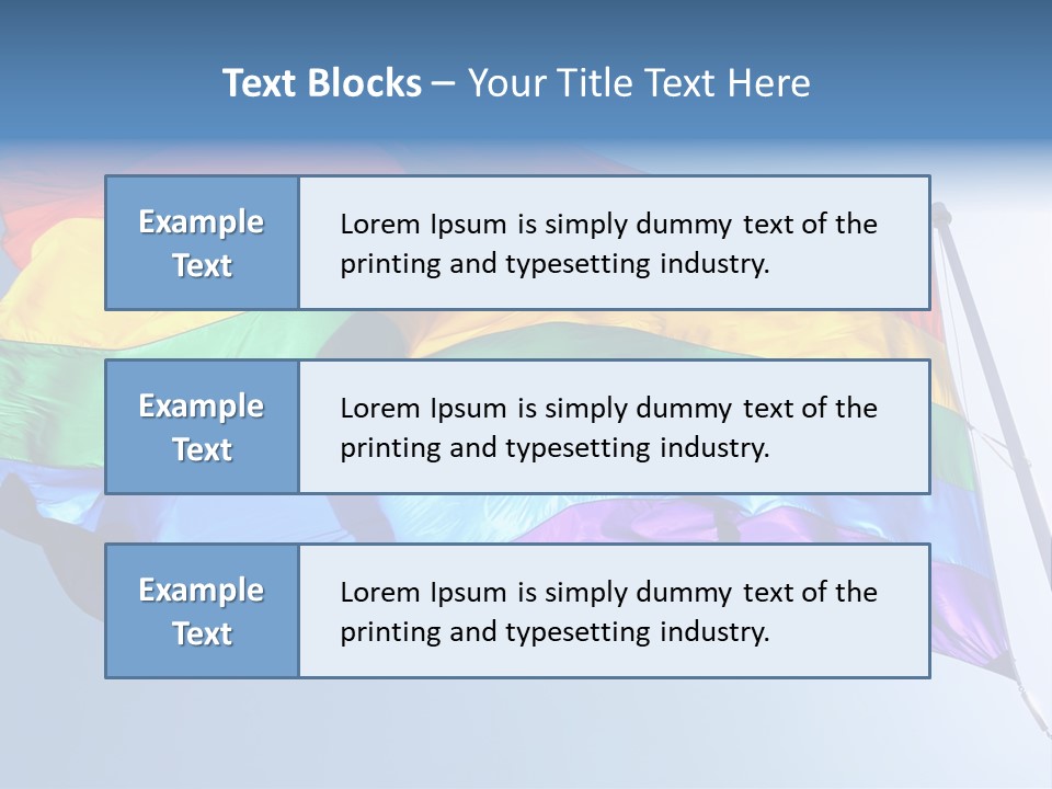 Sunlight Gay Pride Flag Over Sized PowerPoint Template
