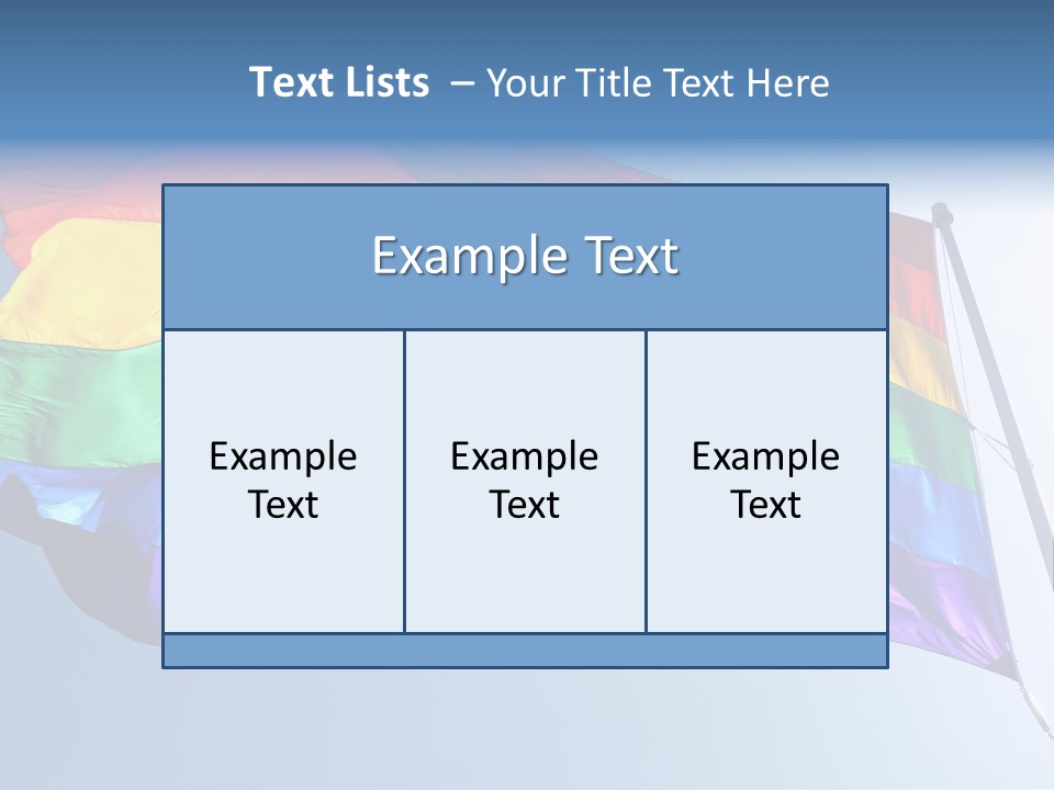 Sunlight Gay Pride Flag Over Sized PowerPoint Template