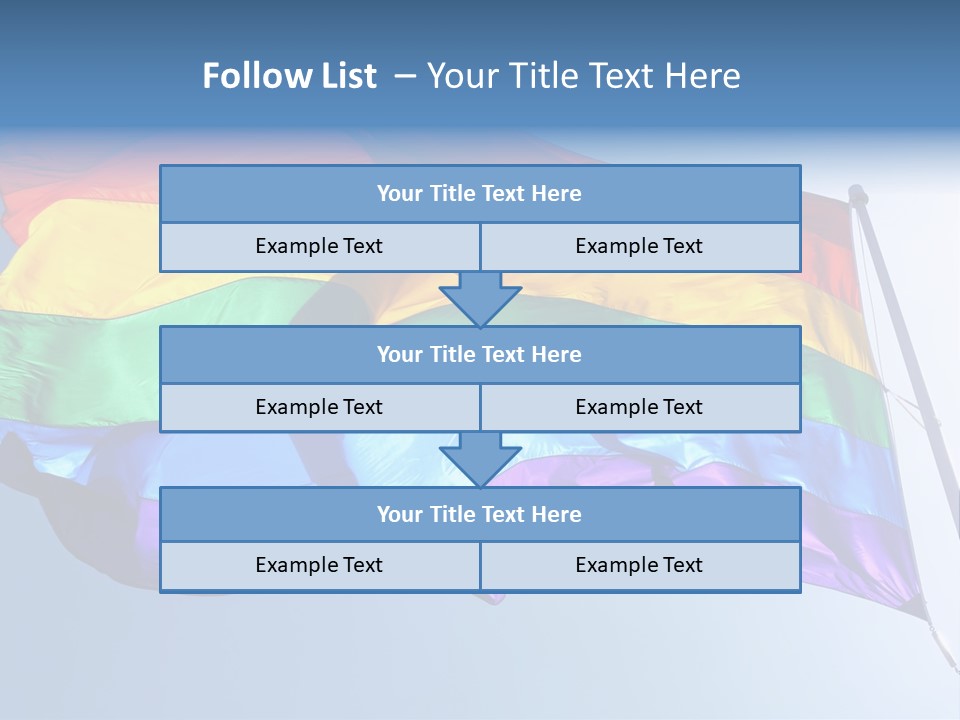 Sunlight Gay Pride Flag Over Sized PowerPoint Template