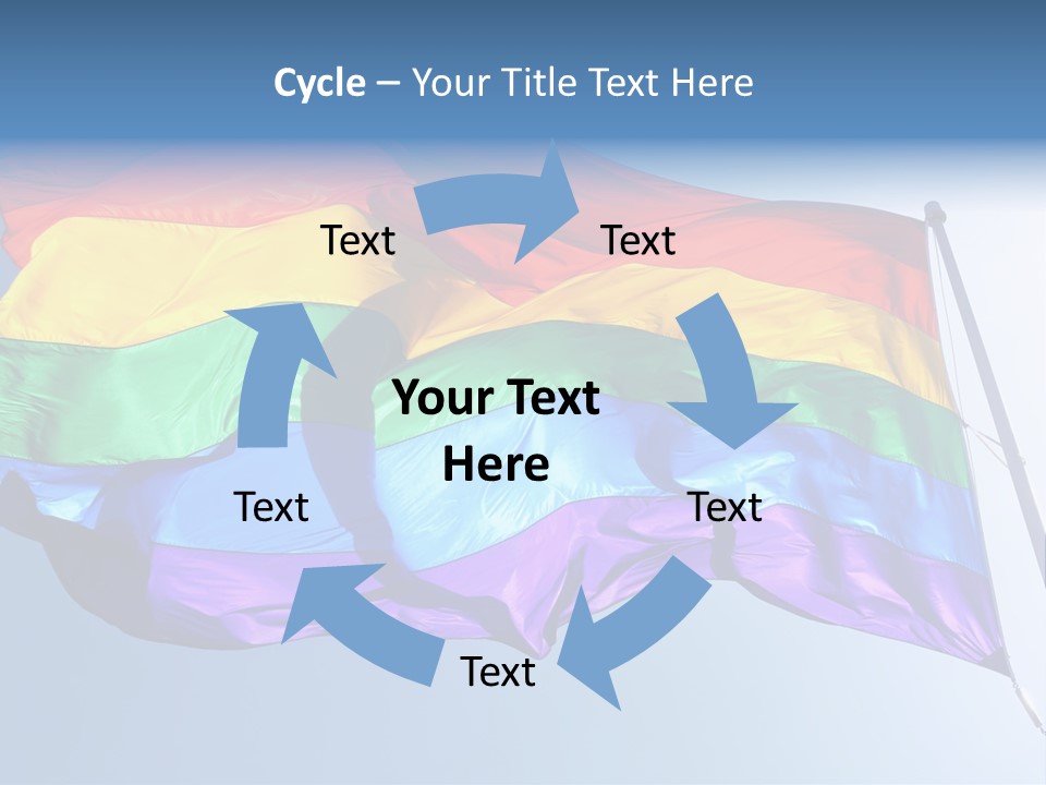 Sunlight Gay Pride Flag Over Sized PowerPoint Template