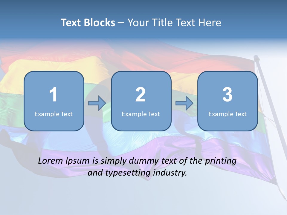 Sunlight Gay Pride Flag Over Sized PowerPoint Template