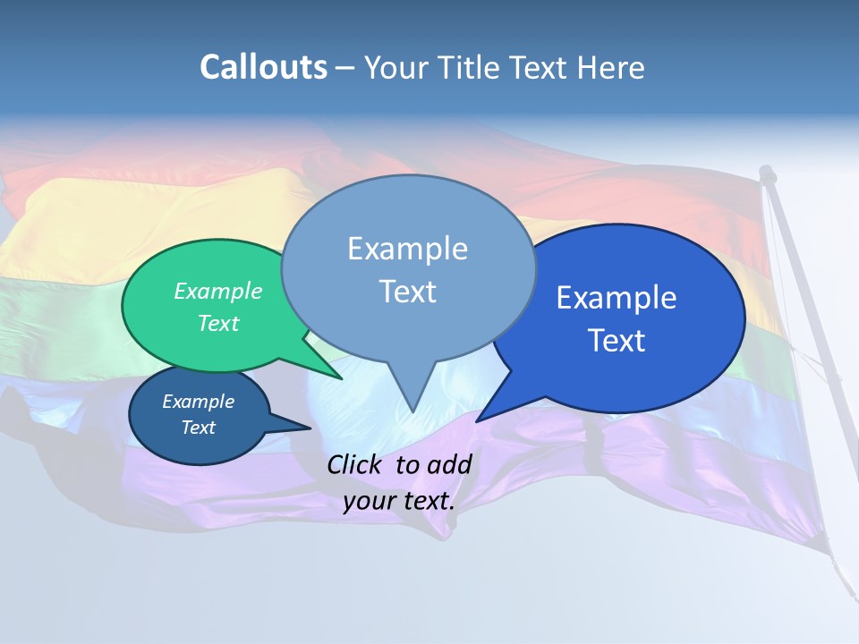 Sunlight Gay Pride Flag Over Sized PowerPoint Template