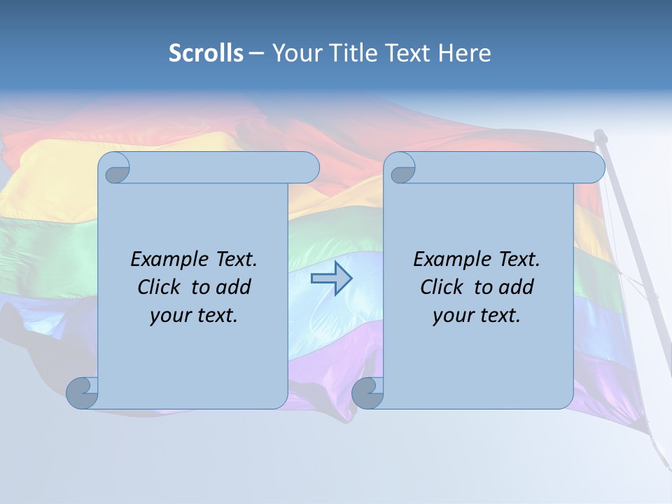 Sunlight Gay Pride Flag Over Sized PowerPoint Template