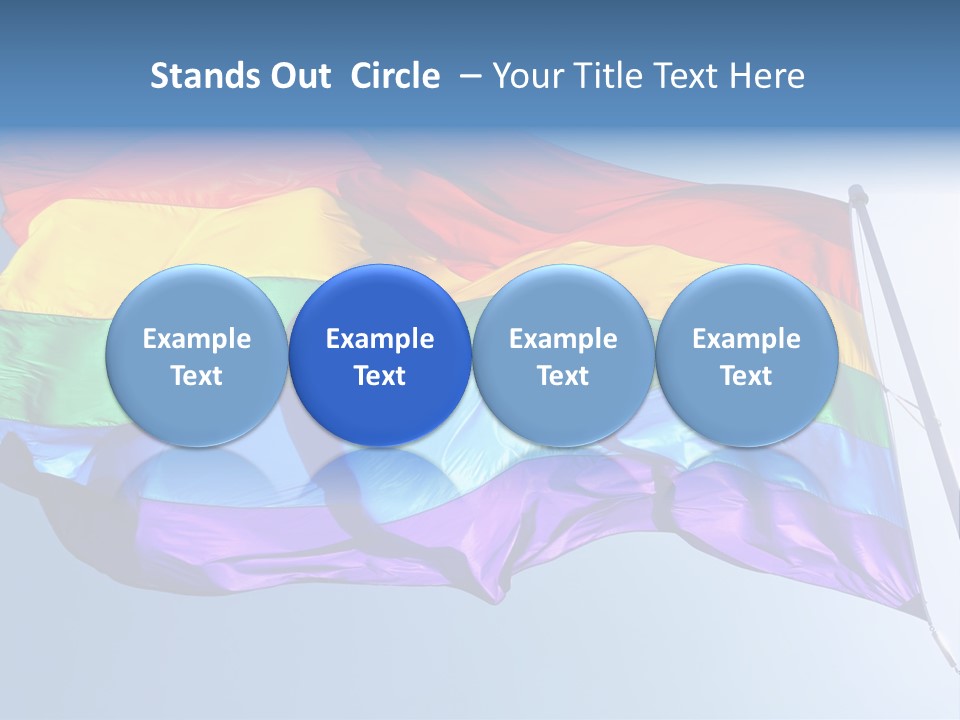 Sunlight Gay Pride Flag Over Sized PowerPoint Template