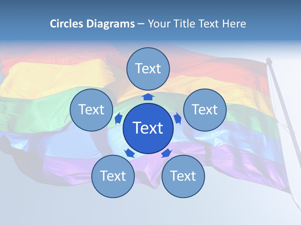 Sunlight Gay Pride Flag Over Sized PowerPoint Template