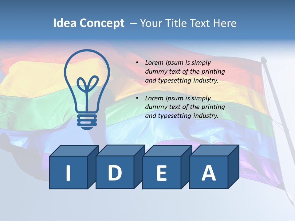 Sunlight Gay Pride Flag Over Sized PowerPoint Template