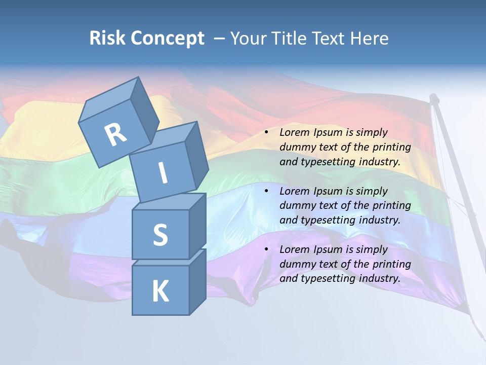 Sunlight Gay Pride Flag Over Sized PowerPoint Template