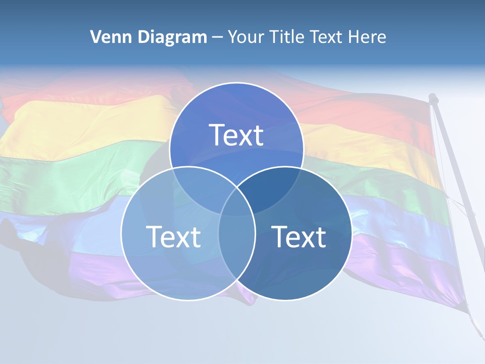 Sunlight Gay Pride Flag Over Sized PowerPoint Template