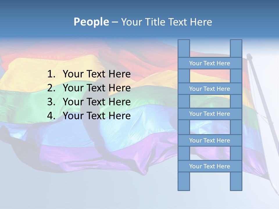 Sunlight Gay Pride Flag Over Sized PowerPoint Template