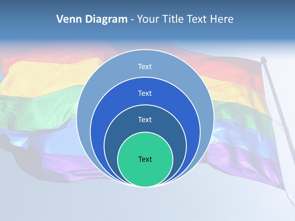 Sunlight Gay Pride Flag Over Sized PowerPoint Template