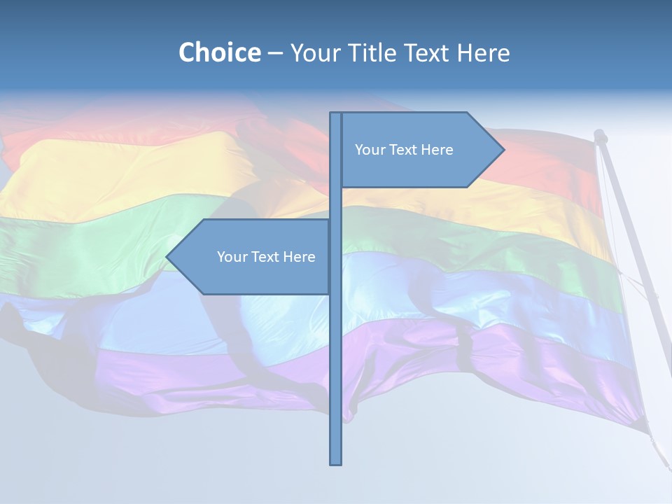 Sunlight Gay Pride Flag Over Sized PowerPoint Template