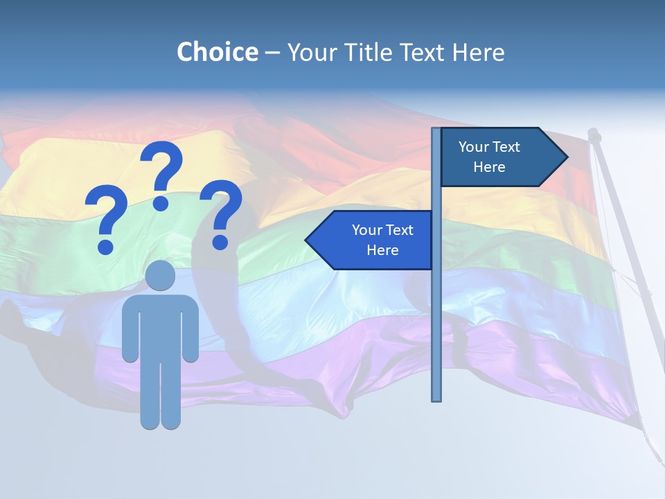 Sunlight Gay Pride Flag Over Sized PowerPoint Template