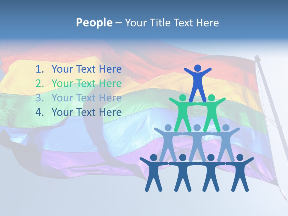 Sunlight Gay Pride Flag Over Sized PowerPoint Template
