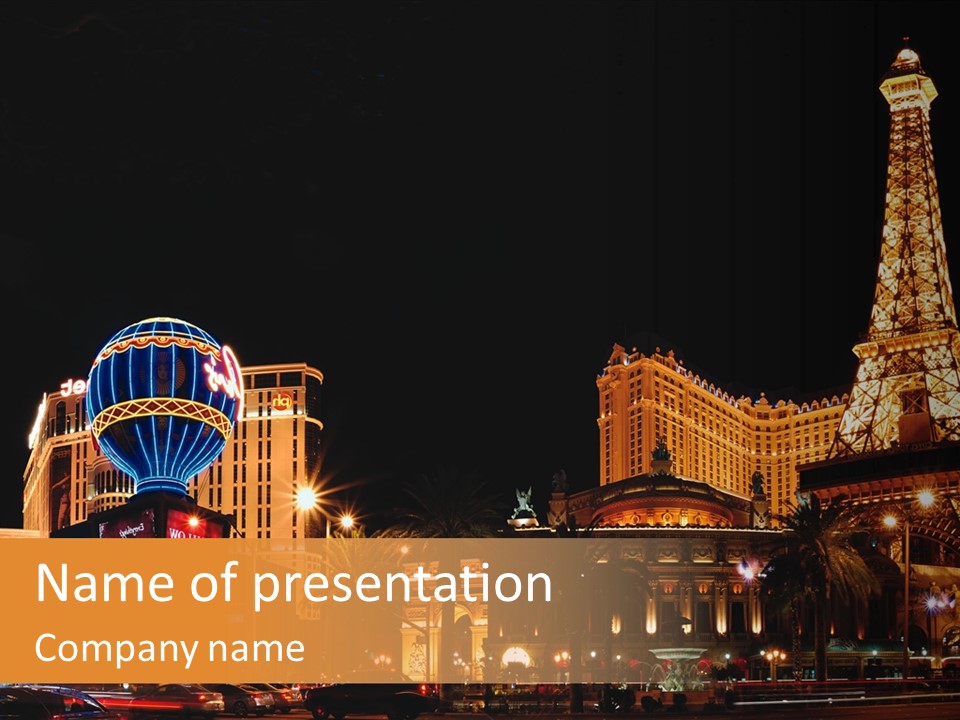 Tower Vegas Scene PowerPoint Template