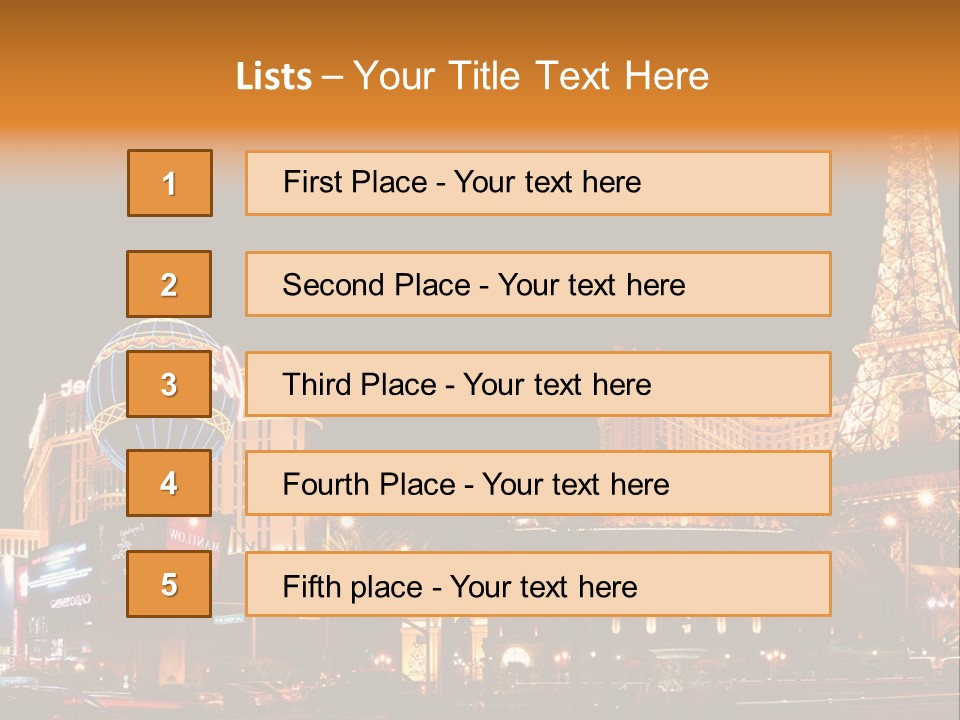 Tower Vegas Scene PowerPoint Template