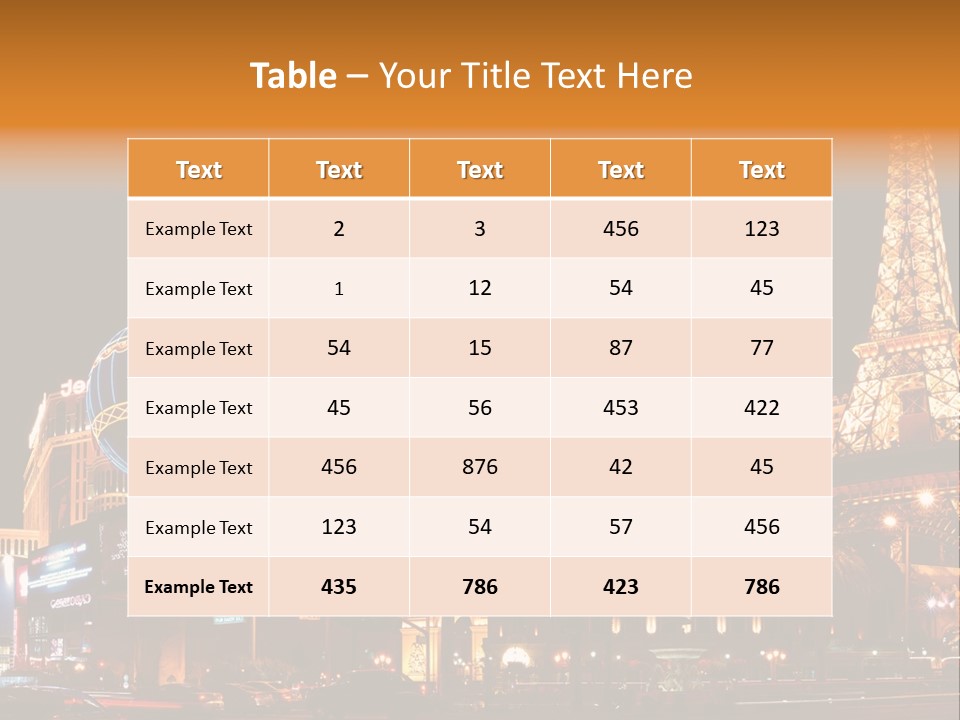 Tower Vegas Scene PowerPoint Template