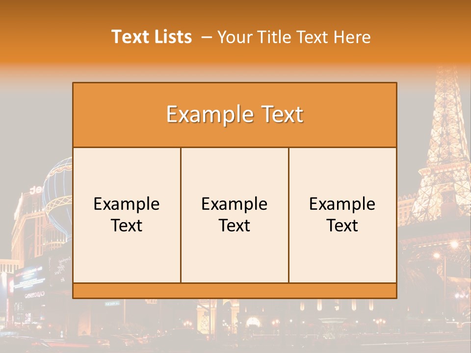 Tower Vegas Scene PowerPoint Template