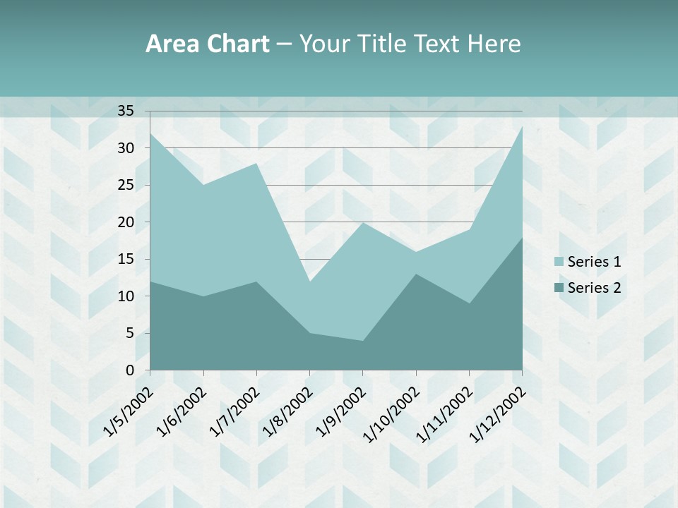 A Blue And White Pattern With A Green Background PowerPoint Template
