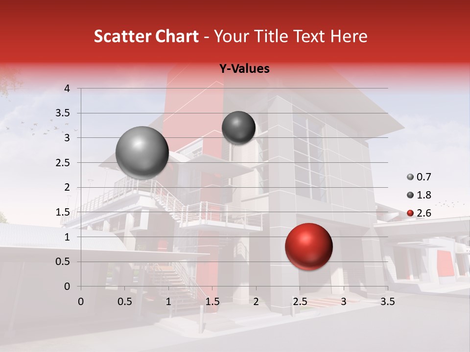 A Red And White Building With Stairs And Balconies PowerPoint Template